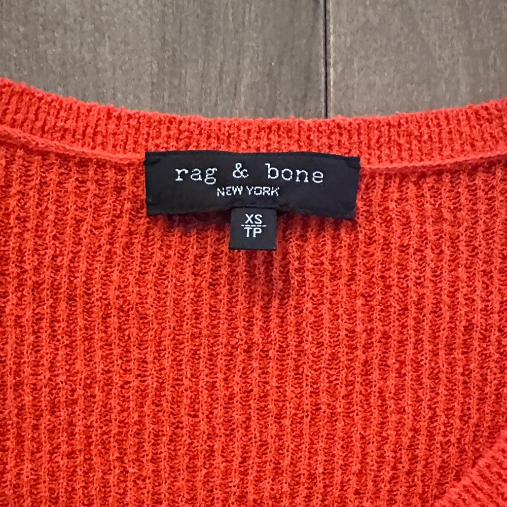Rag & Bone Bright Orange Knit Top Size XS - Picture 2 of 4